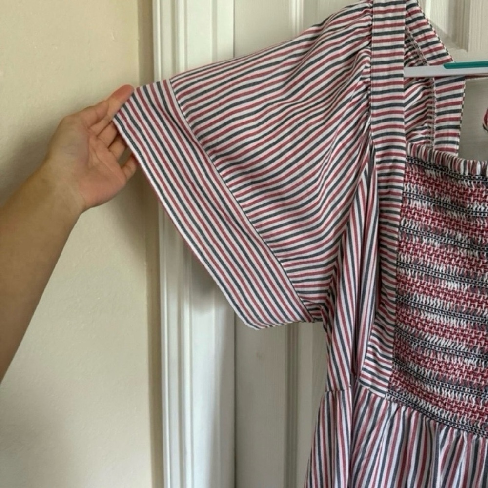 Old Navy fit & flare short sleeves striped tie-back midi dress - Picture 5 of 10